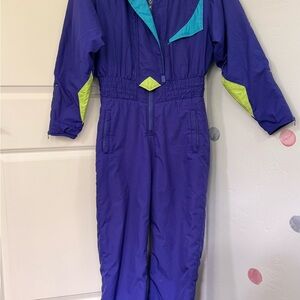 Obermeyer Purple Ski Jacket with Teal Trim and Lime Highlights